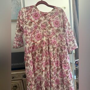 Elegant Floral Pink Maxi Dress